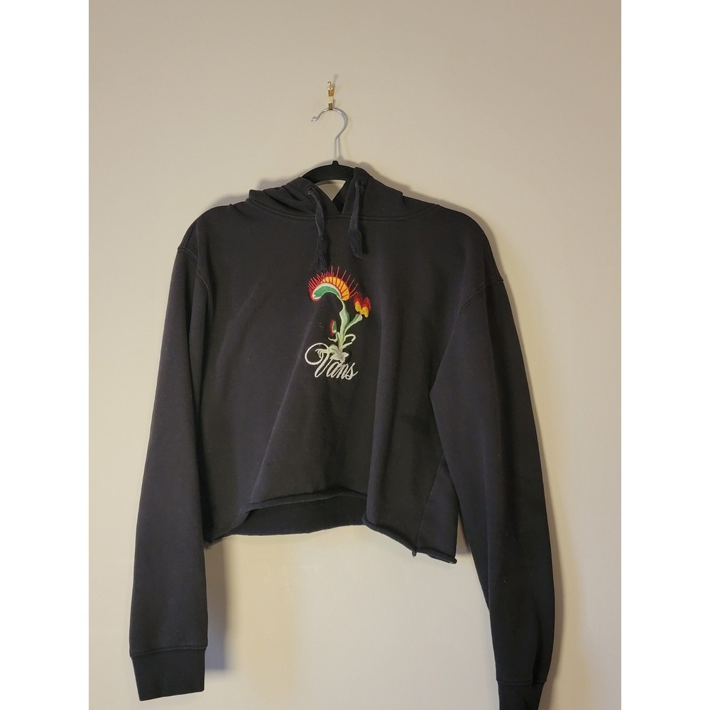 Women's Vans Off The Wall Venus Flytrap‎ Pullover Hoodie Crop Top MEDIUM